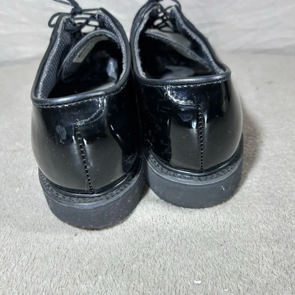 Bates Lites 00942 Men's Black High Gloss Oxford Uniform Dress Shoes Size 9.5 D